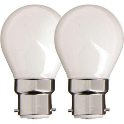 Confezione da 2 lampadine a LED filament B22 (P45), 806 lm, equivalente a 60 W, luce bianca neutra 4000 K, risparmio energetico, senza mercurio, per lampadari e applique.