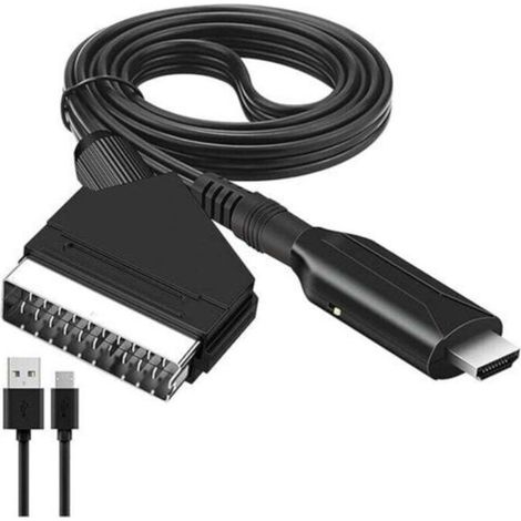 Pair Adaptateur péritel vers HDMI, convertisseur péritel vers HDMI avec câble HDMI pour téléviseur Full HD 720p/1080p, audio vidéo pour lecteur DVD Blu-ray, décodeur, VHS, Xbox, PS3 (1/4)