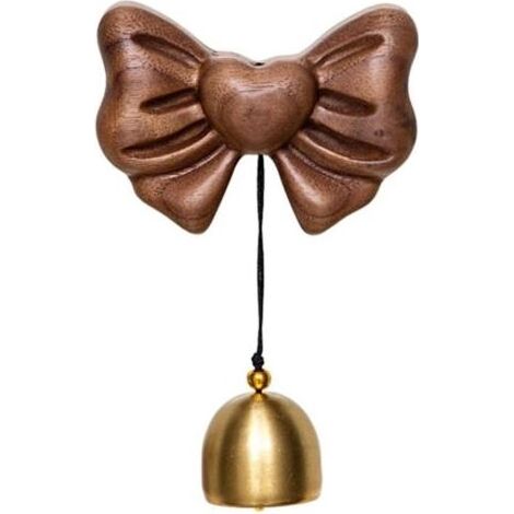 (noyer noir) Shopkeepers Cloche pour ouverture de porte, porte d'entrée, carillon éolien, vacances de Noël, petite sonnette décorative pour porche, jardin, cour (1/4)