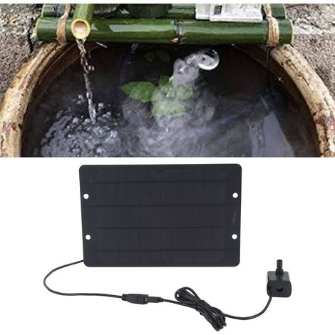 Fontaine solaire 6V 10W avec pompe et panneau solaire USB pour bain d'oiseaux, idéale pour les petits bassins, les terrasses et les aquariums. (1/5)