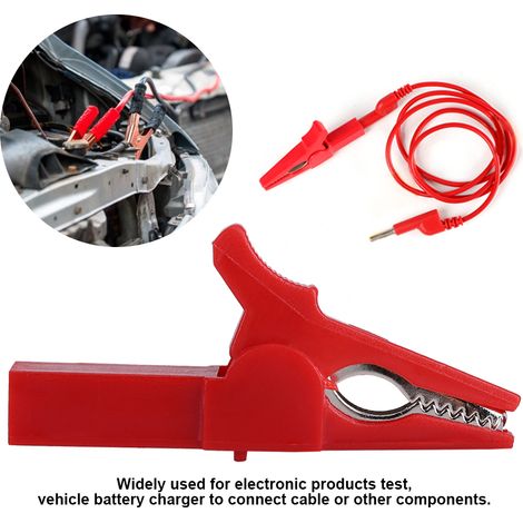 Pince crocodile isolée de 55 mm pour câble de test de batterie de véhicule (rouge) (1/5)