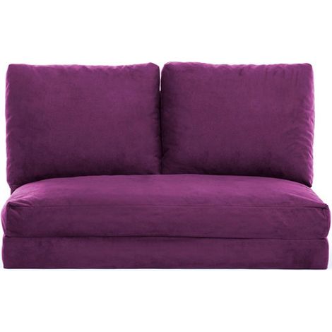 Canapé compressé convertible 2 places en tissu violet - Vico
