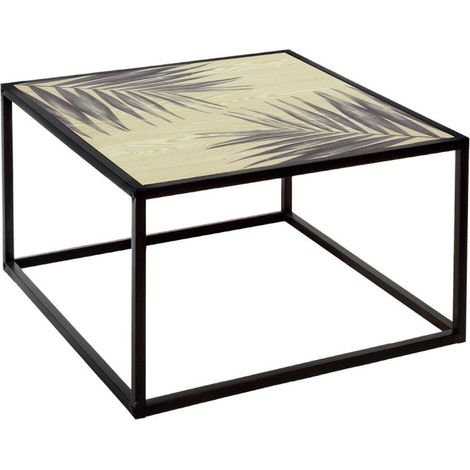 Table basse carrée noire slow time en fer atmosphera