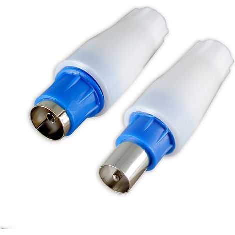 2 Fiches coaxiales TV normalisées 9,52 mm - 1 Mâle + 1 Femelle