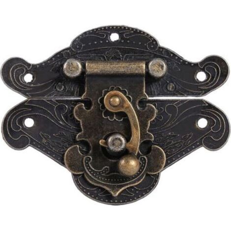 Vintage antique bronze latch closure for furniture, cabinets and gift boxes – Set of 8, XXS size with screws included