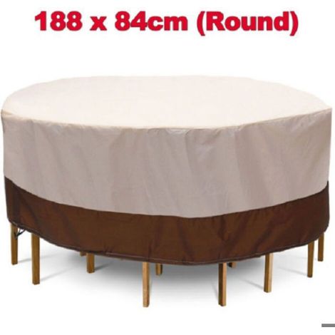 Table ronde couverture étanche chaise banc canapé housse anti-poussière meubles de patio extérieur 18884cm (1/4)