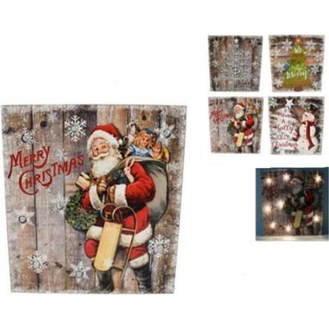 Quadro di Natale con luci fuoriporta natalizio decorazioni muro parete babbo pupazzo renna ornamento casa vetrine negozi (1/5)