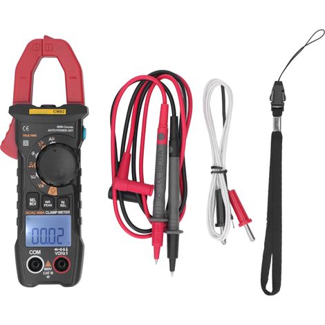 Stromzangen-Multimeter mit Digitalanzeige, Amperemeter und Voltmeter, Prüfgerät für Wechsel- und Gleichstromkreise (1/5)