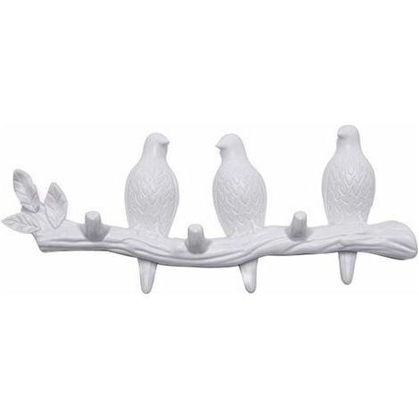 Porte-manteaux en résine avec oiseaux décoratifs sur une branche, décoration murale, cintre, porte-manteau décoratif pour suspendre manteaux, serviettes, chapeaux, sacs
