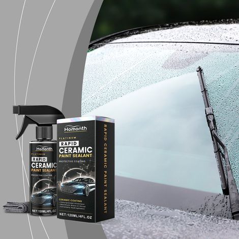 Autoglas-Glanzspray: Regenabweisend, wasserabweisend, langanhaltend, schmutzabweisend, reinigend und aufhellend – 120 ml + graues Tuch -- DE (1/5)