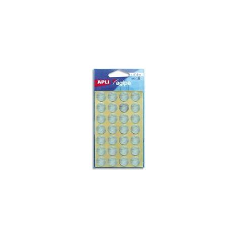 Pastilles adhésives métallisées - AGIPA - diamètre 15mm - couleur argent
