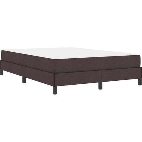 vidaXL Lit à ressorts Marron foncé 140 x 190 cm tissu (1/5)
