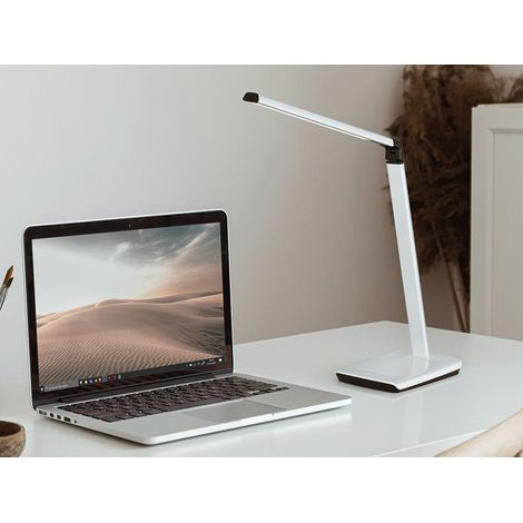 LED Schreibtischlampe BRIGHT Silber dimmbar & Tageslicht, Höhe 79cm (1/5)