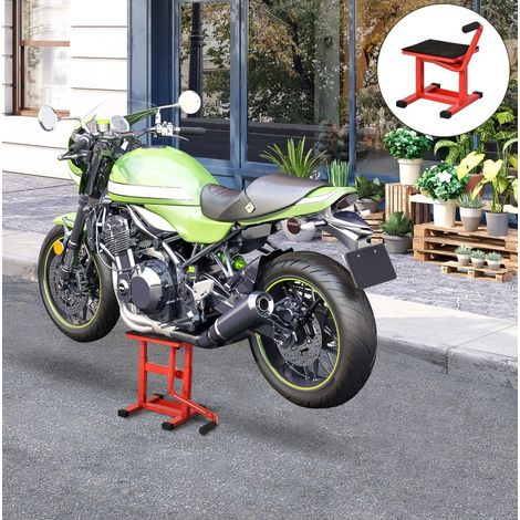 Lève-moto 150 kg en métal rouge 48 x 34 x 43 cm, réglable pour garage - CHICFURN (1/5)