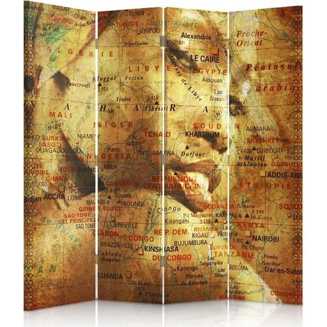 Paravento bilaterale, Mappa con ritratto di donna - 145x170 (1/5)