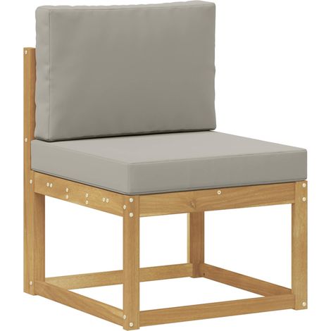 Conjunto de sofás de exterior Blanco y Gris Claro vidaXL