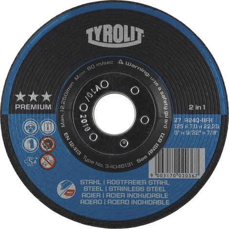 Disco desbaste Premium 125x7 TYROLIT 34046131 (1/4)