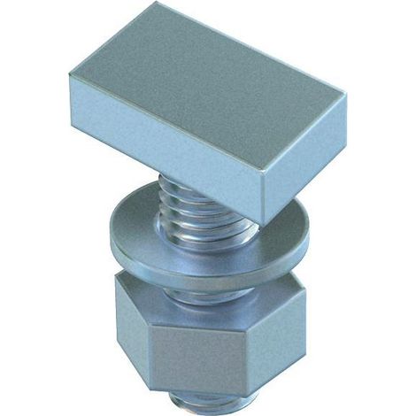 OBO Bettermann Tornillo de cabeza de martillo para rieles de perfil Medio M8x30mm Acero Lamas de zinc, 1148060