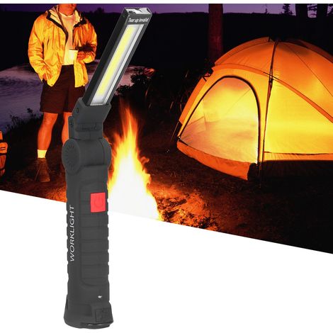 Lampe de travail portable LED rechargeable, lampe de travail rechargeable USB, COB avec crochet magnétique (1/5)