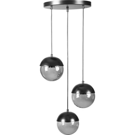 Lustre élégant gris foncé, corps en métal, hauteur réglable, hauteur totale 70 cm, culot E27 max 40 W, éclairage élégant pour les espaces modernes (1/3)