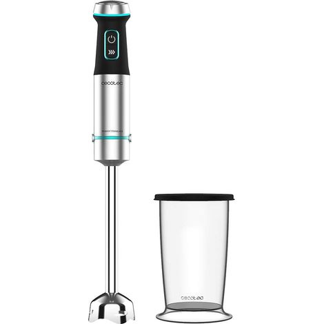 Cecotec Mixer ad immersione Power TitanBlack 1200 XL. 1200 W, Tecnologia CrossBlades con lame a 4 lame, Supporto XL, Cappuccio antispruzzo, Selettore di velocità, Include vetro da 800 ml (1/4)