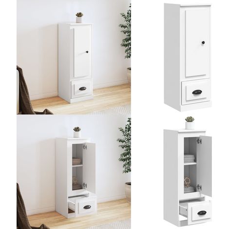 Buffet haut blanc 36x35,5x103,5 cm bois d'ingénierie - Buffet Design Moderne - Meuble Rangement Cuisine - Armoire Blanche - Commode Élégante - Étagère Murale - Home & Living (1/5)