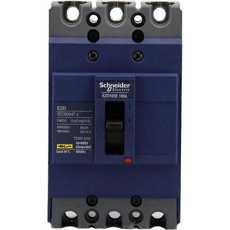 Interrupteur principal triphasé Schneider Electric à boîtier moulé 3P 25A (1/5)