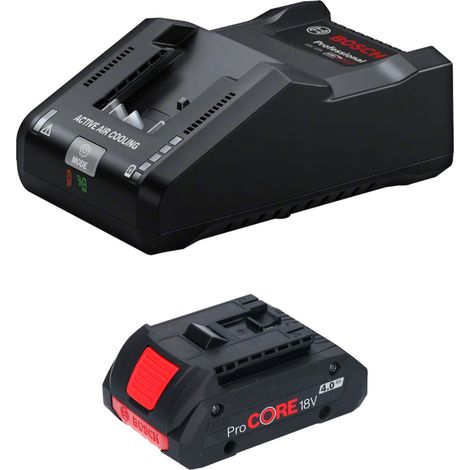 Bosch Starter Set 1x ProCORE 18 V 4,0 Ah Batteria professionale agli ioni di litio ( 1600A016GB ) + Caricabatterie GAL 18V-160 Professional ( 1600A02T5G )