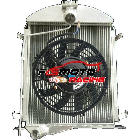 Radiador y ventilador de aluminio, diseño de 2 filas, compatible con transmisión manual, rendimiento de refrigeración óptimo. (1/5)