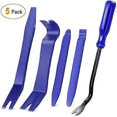 Kit de 5 outils de démontage de garnitures automobiles sans rayures pour le démontage des panneaux de porte et du tableau de bord audio - 5 pièces (1/5)