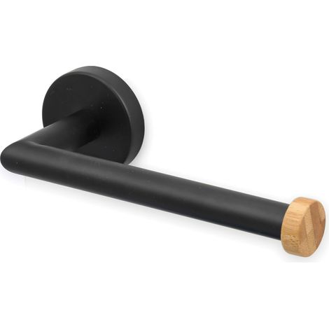Portarrollos de Pared IANA Acero y Bambú Negro Mate MSV
