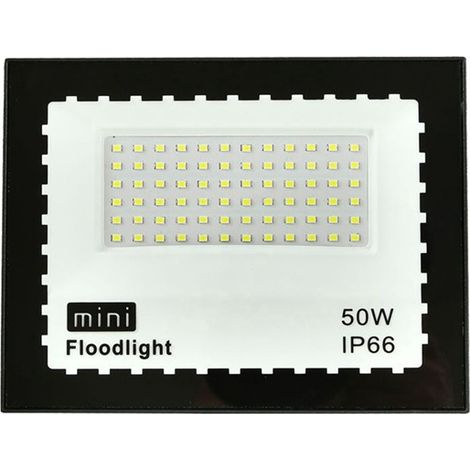 As shown in the image: 50W Materials: Glass + Metal Waterproof spotlight with LED and motion detector. (1/3)