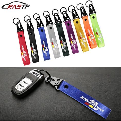 Personalized trendy car modification ribbon pendant backpack decoration rope motorcycle pendant unlimited keychain - travel souvenir - red (1/4)