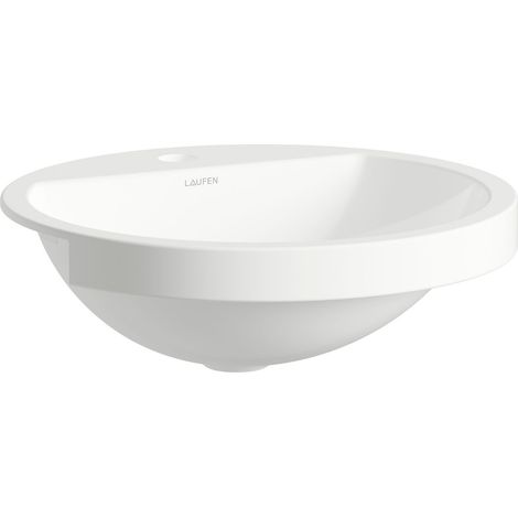 LAUFEN FORM Halbeinbauwaschtisch, rund, 1 Hahnloch, ohne (1/2)