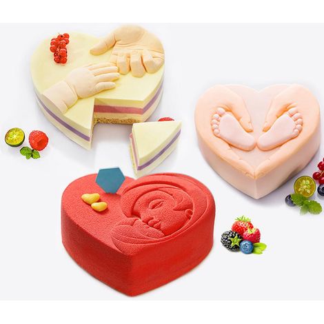 Moule à gâteau silicone cœur, bac à glaçons chocolat, moule pâtisserie pour outils cuisine fête des mères (1/5)