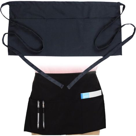 Tablier De Service Imperméable - Polyester Résistant Avec 3 Poches - Pour Restaurant Café Bar - Taille Universelle Réglable (1/5)