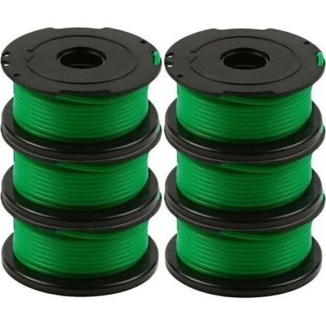Lot de 6 bobines de fil pour débroussailleuse Black and Decker GL7033, GL8033, GL9035, 6 m