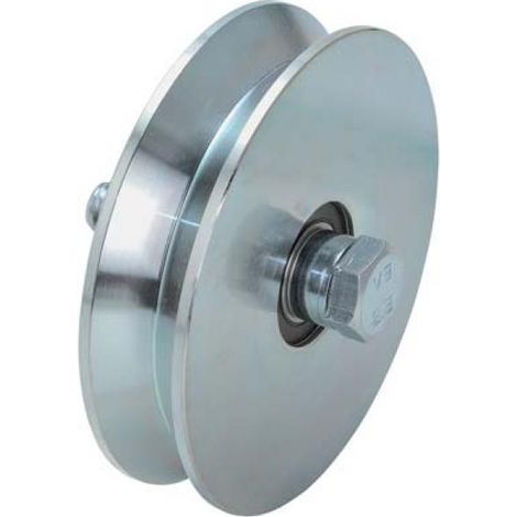 Ruota cancello a fissare gola v 407 combi zincata + doppio cuscinetto mm 100