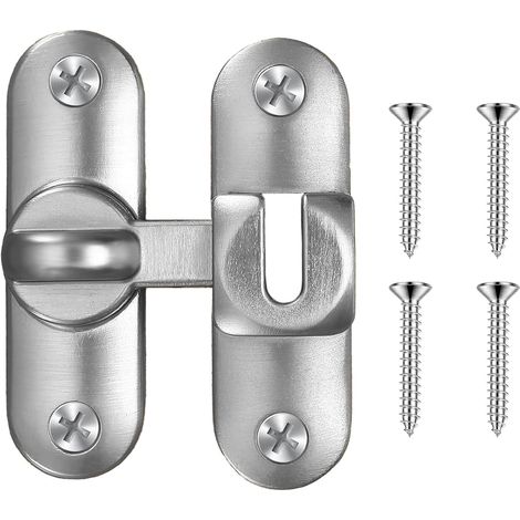 Cerradura para puerta corredera de 90/180 grados, pestillo para puerta enrollable con tornillos, ideal para cocina, dormitorio, estudio, baño o armario