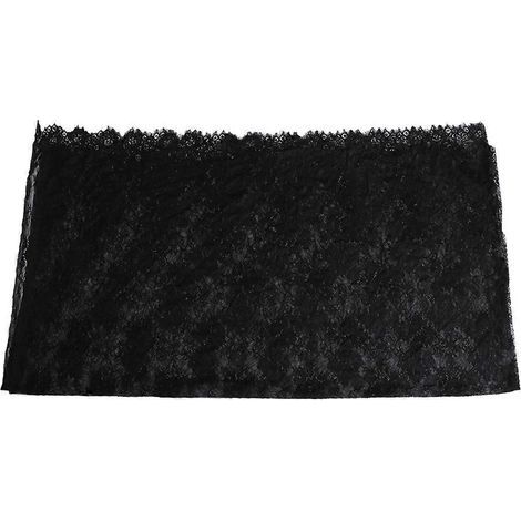 dekorative Tischdecke aus Gaze, Netzstoff und durchbrochener Spitze mit floralem Muster für den Wohnbereich (schwarz, 300 x 150 cm) - 300150CM - Schwarz (1/4)