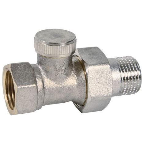Té de réglage pour radiateur gamme A 1" laiton brut sans joint sur la douille - THERMADOR TR26