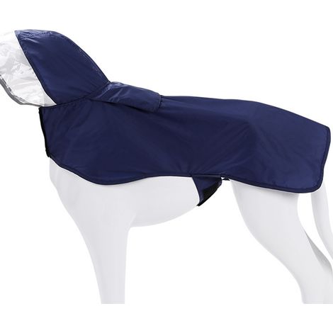 1 Imperméable chien, capuche transparente, bandes réfléchissantes, polyester, réglable, extérieur (1/5)