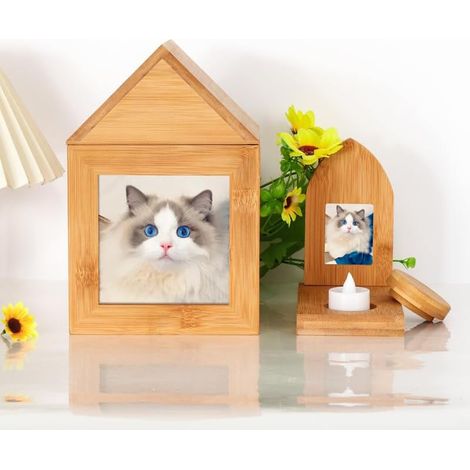 Ataúd de madera decorativo para mascotas pequeñas, hámster, decoración para fiesta de Halloween (grande) (1/5)