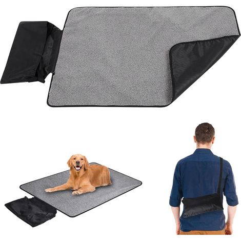 Tappetino pieghevole per cani, coperta per animali domestici 100 x 70 cm, tappetino impermeabile per cani e gatti, antiscivolo per gatti, cani e cuccioli, nero (1/5)