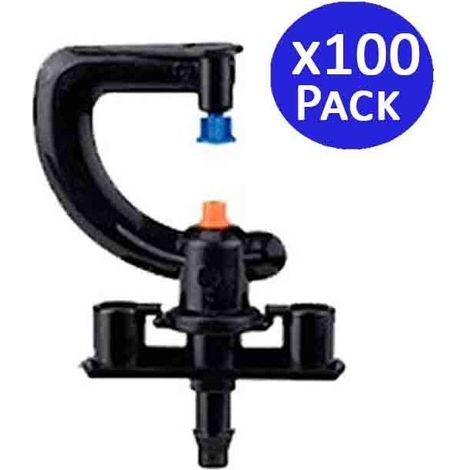 Set di 100 Sistema di micro-Irrigazione a Goccia Irrigatore 360º, Portata 2,5 - 3 metri
