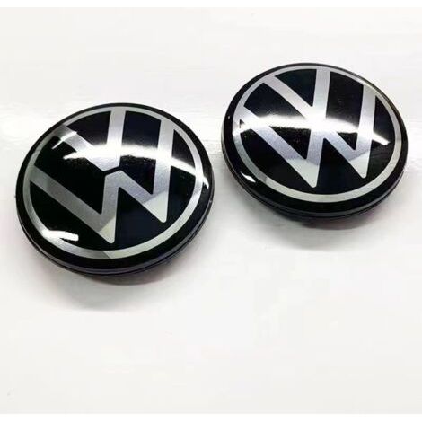 Cache-moyeu de roue 56mm pour Volkswagen Golf, Passat, Polo, Jetta, Bora, Santana – Centre de jante finition miroir, capuchon de moyeu en alliage d’aluminium, kit 4 pièces, accessoire jante voiture –