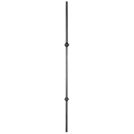 Barreau avec deux bagues - Hauteur 1000mm carré de 14mm - Fer forgé - À souder - DECO FER FORGE