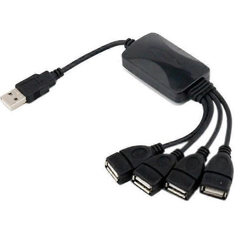 Câble répartiteur USB 2.0 mâle vers 4 femelles, rallonge de données, adaptateur secteur, prise USB-C. (1/5)