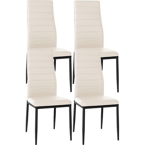 Set di 4 sedie da pranzo Mayfair crema Finta pelle