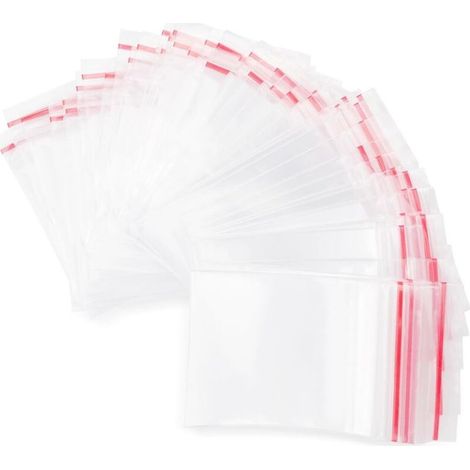 Lot de 200 Sachets Plastique Zip Transparent 40x60mm Petit Sac Refermable Alimentaire (1/5)